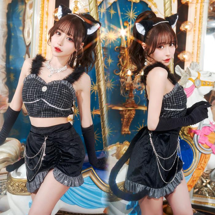 送料無料 リュクステラ ミッドナイト キャット 白田まい  黒猫 猫 ネコ ねこ 猫耳 耳 カチューシャ ブラック 黒 セクシー コスプレ コスチューム ハロウィン |  | 11