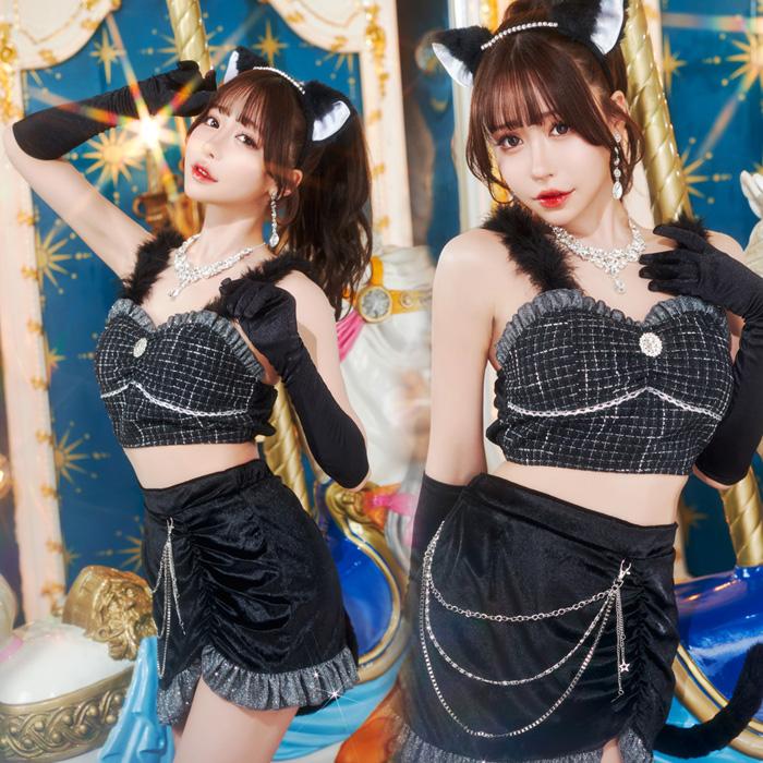 送料無料 リュクステラ ミッドナイト キャット 白田まい  黒猫 猫 ネコ ねこ 猫耳 耳 カチューシャ ブラック 黒 セクシー コスプレ コスチューム ハロウィン |  | 12