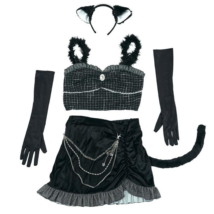 送料無料 リュクステラ ミッドナイト キャット 白田まい  黒猫 猫 ネコ ねこ 猫耳 耳 カチューシャ ブラック 黒 セクシー コスプレ コスチューム ハロウィン |  | 01