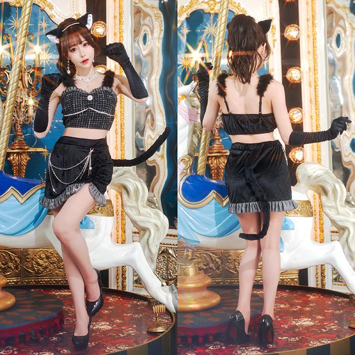 送料無料 リュクステラ ミッドナイト キャット 白田まい  黒猫 猫 ネコ ねこ 猫耳 耳 カチューシャ ブラック 黒 セクシー コスプレ コスチューム ハロウィン |  | 02