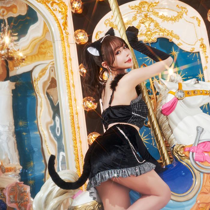 送料無料 リュクステラ ミッドナイト キャット 白田まい  黒猫 猫 ネコ ねこ 猫耳 耳 カチューシャ ブラック 黒 セクシー コスプレ コスチューム ハロウィン |  | 03