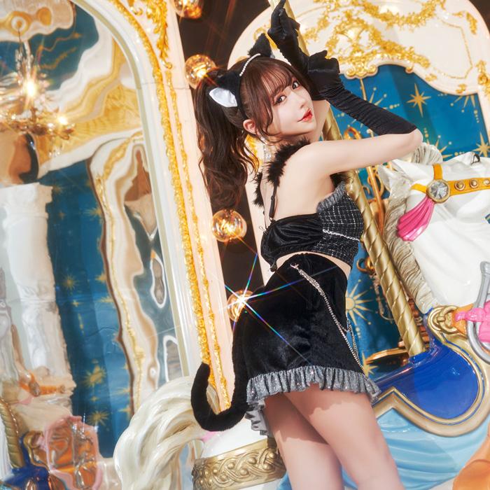 送料無料 リュクステラ ミッドナイト キャット 白田まい  黒猫 猫 ネコ ねこ 猫耳 耳 カチューシャ ブラック 黒 セクシー コスプレ コスチューム ハロウィン |  | 04