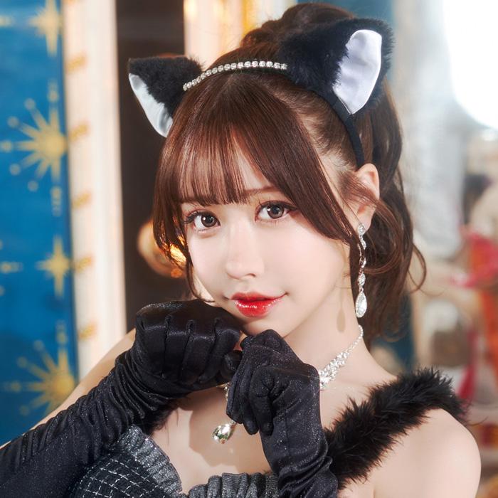 送料無料 リュクステラ ミッドナイト キャット 白田まい  黒猫 猫 ネコ ねこ 猫耳 耳 カチューシャ ブラック 黒 セクシー コスプレ コスチューム ハロウィン |  | 05