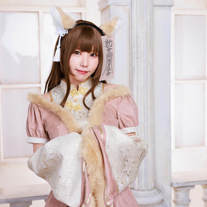 送料無料 ダスティコンフィ キツネ キョンシー えなこ ピンク 和風 狐