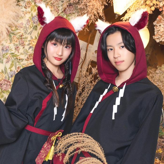 ジュニアサイズ 稲荷様パーカー ブラック 稲荷神 神社 お稲荷さん 動物 きつね 狐耳 和風 コスプレ コスチューム ハロウィン ガールズ ボーイズ 中学生 小学生 |  | 05
