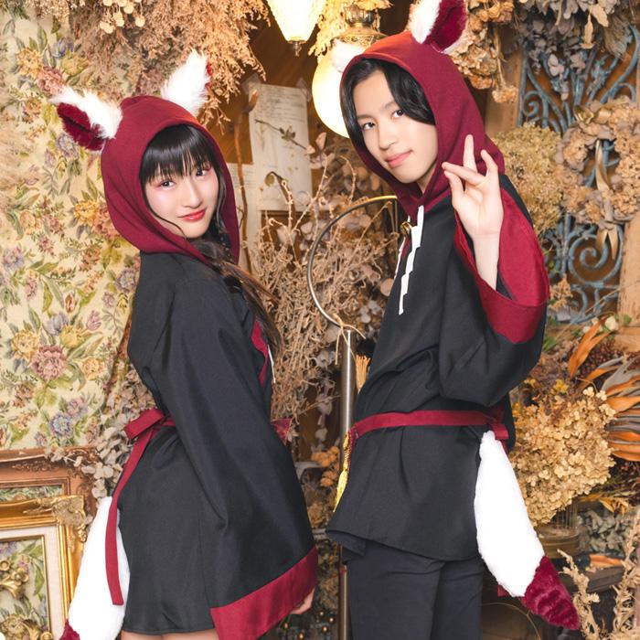 ジュニアサイズ 稲荷様パーカー ブラック 稲荷神 神社 お稲荷さん 動物 きつね 狐耳 和風 コスプレ コスチューム ハロウィン ガールズ ボーイズ 中学生 小学生 |  | 06