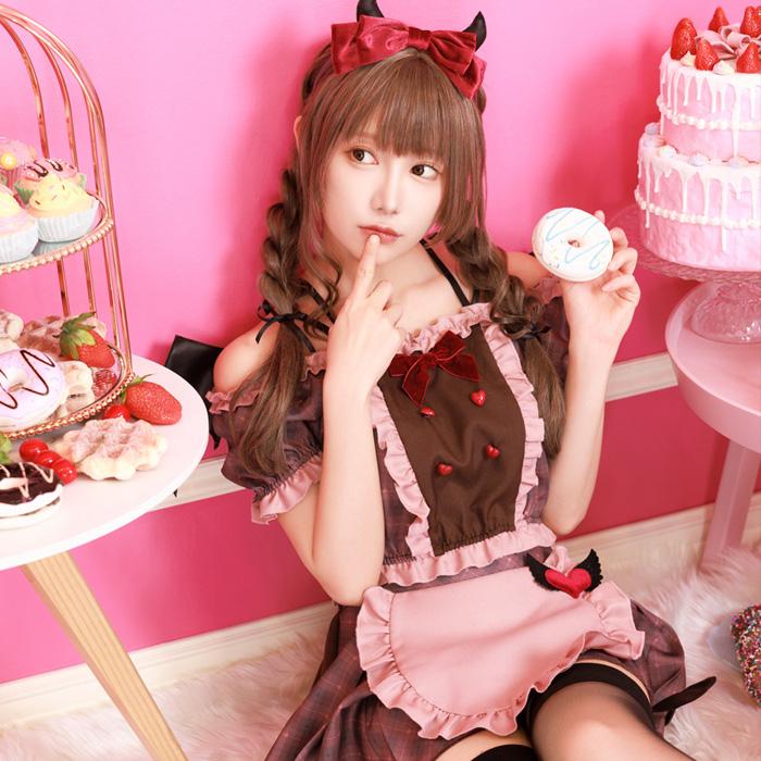 ビター サキュバス 篠崎こころ デビル 小悪魔 ピンク いちご チョコ バレンタインデー メイド カチューシャ コスチューム コス ハロウィン コスプレ |  | 10