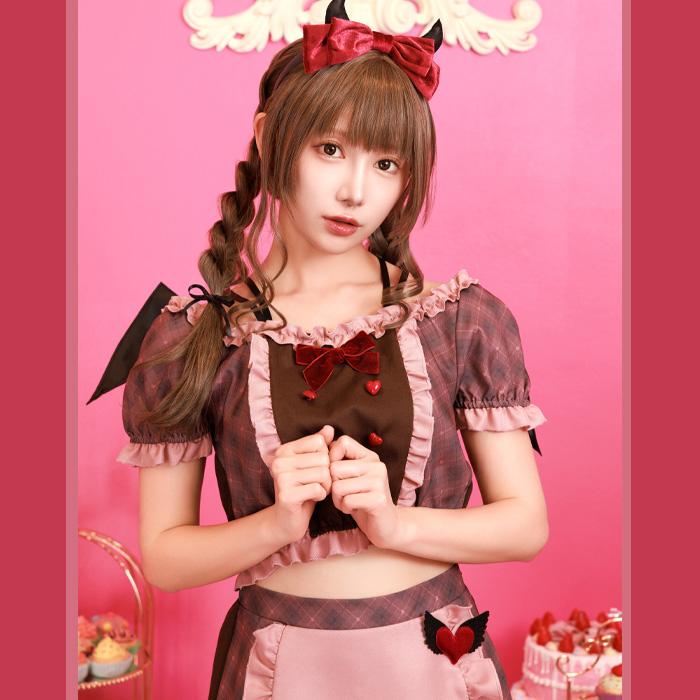 ビター サキュバス 篠崎こころ デビル 小悪魔 ピンク いちご チョコ バレンタインデー メイド カチューシャ コスチューム コス ハロウィン コスプレ |  | 05