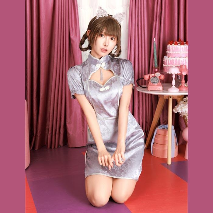 送料無料 マカロンキャット グレーチャイナ グレー 灰色 チャイナドレス ドレス ワンピース ねこ 猫 ネコ ねこ耳 中国 レディース コスプレ衣装 コス コスプレ |  | 03