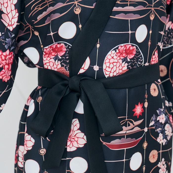 着物 花丸文 ブラック 黒 花柄 はっぴ 応援はっぴ ハッピ 和風 和服 きもの 羽織り 和柄 お祭り コスプレ コスチューム 仮装 衣装 忘年会 新年会 宴会 出し物 |  | 06