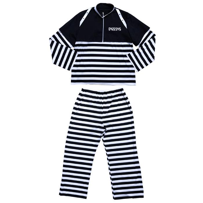 男女兼用 プリズンマスター フォンデットスーツ 囚人 囚人服 プリズナー ボーダー 大きいサイズ メンズ レデイーズ コスプレ コスチューム ハロウィン 仮装 衣装 |  | 01