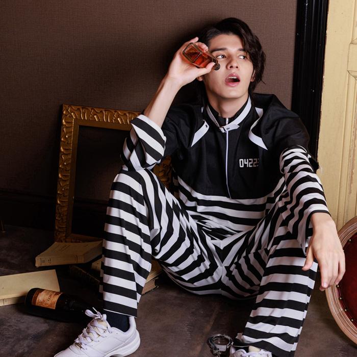 男女兼用 プリズンマスター フォンデットスーツ 囚人 囚人服 プリズナー ボーダー 大きいサイズ メンズ レデイーズ コスプレ コスチューム ハロウィン 仮装 衣装 |  | 03