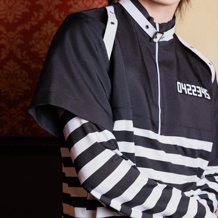 男女兼用 プリズンマスター フォンデットスーツ 囚人 囚人服 プリズナー ボーダー 大きいサイズ メンズ レデイーズ コスプレ コスチューム ハロウィン 仮装 衣装 |  | 07