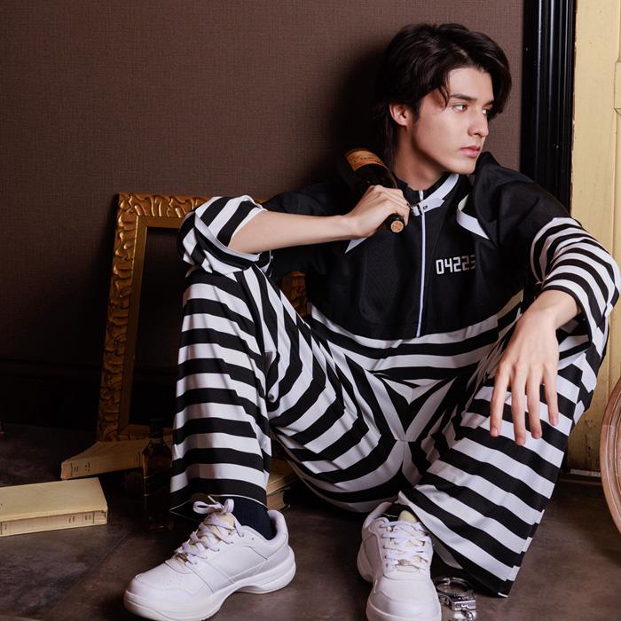 男女兼用 プリズンマスター フォンデットスーツ 囚人 囚人服 プリズナー ボーダー 大きいサイズ メンズ レデイーズ コスプレ コスチューム ハロウィン 仮装 衣装 |  | 08