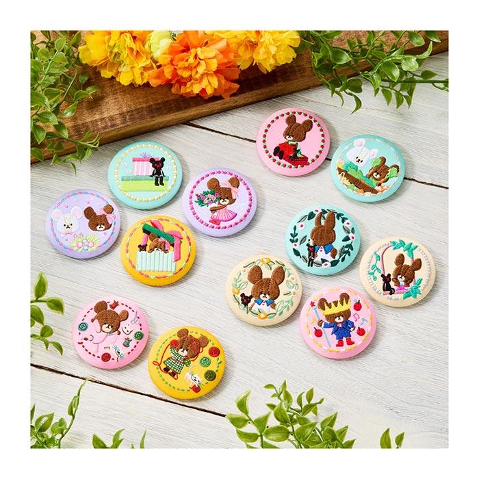 くまのがっこう　20th ジャッキーのくまのこ12つき マグネット、缶バッチ 送料無料 BANDAI Candy くまのがっこう 刺繍缶バッジビスケット 12個入