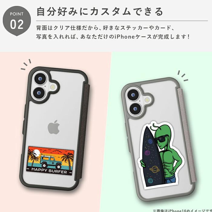 メール便 iPhone16Pro キャンバス ガラス フリップ ケース 手帳型