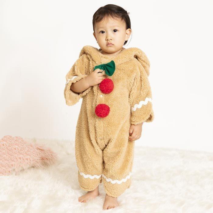 ベビー マシュマロ ジンジャーマン ジンジャークッキー もこもこ ロンパース 赤ちゃん 着ぐるみ キッズ 衣装 コスチューム コスプレ クリスマス サンタ 仮装｜stars-y｜02