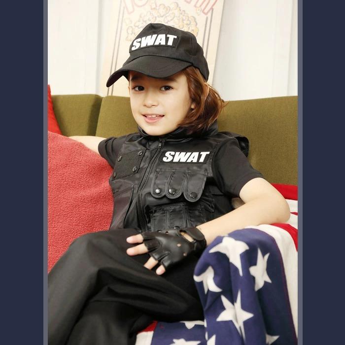 キッズ クールスワット アメリカ特殊部隊 SWAT ブラック ポリス キッズ クールスワット アメリカ特殊部隊 SWAT ブラック ポリス