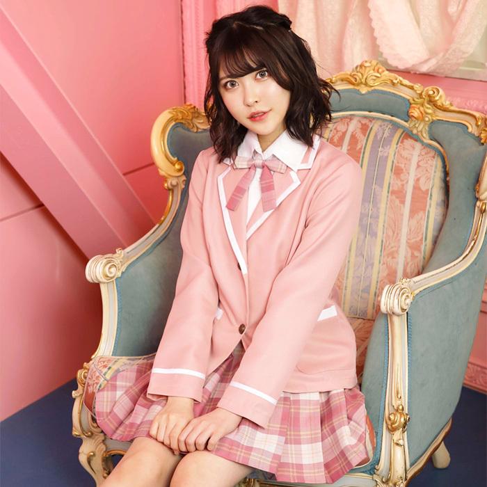 送料無料 ミルクベリースクール ピンク ミニ スカート 制服 韓国風