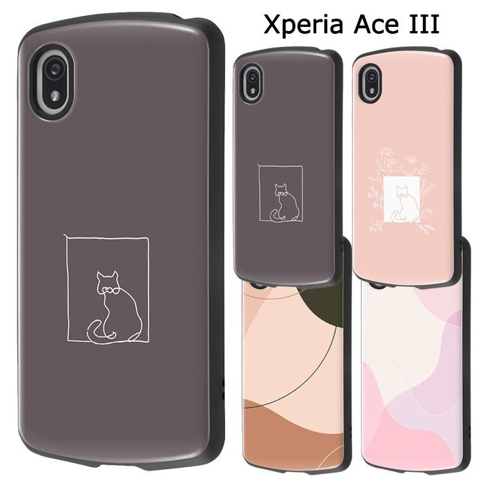 Xperia Ace III 耐衝撃 MiA ねこ ネコ 猫 ハイブリッド シンプル Xperia Ace III 耐衝撃 MiA ねこ ネコ 猫 ハイブリッド シンプル