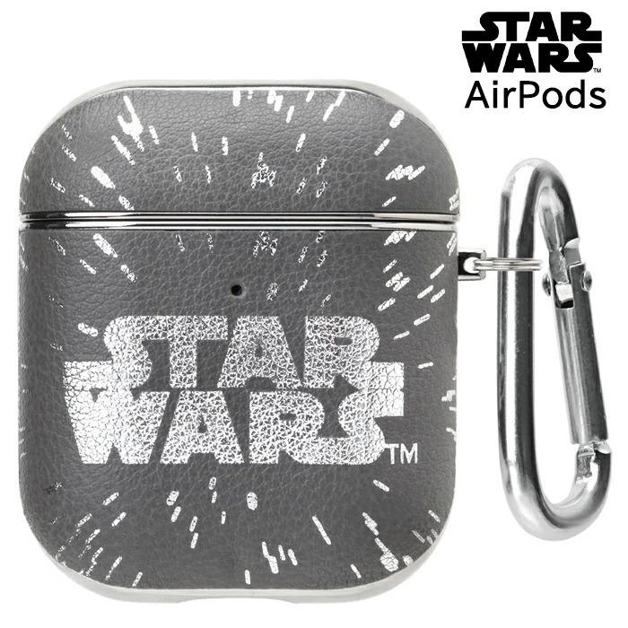 AirPods ディズニー スターウォーズ エアーポッズ カラビナ付き PUレザー ロゴ ブラック STAR WARS ソフト ケース ソフトケース エアーポッズケース｜stars-y