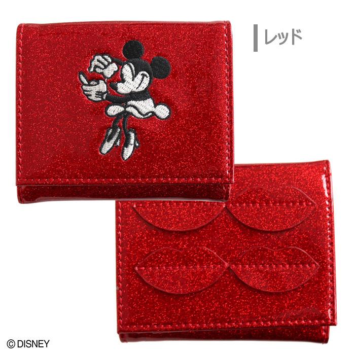送料無料 ディズニー ミニーマウス スパークリップ ミニウォレット 三