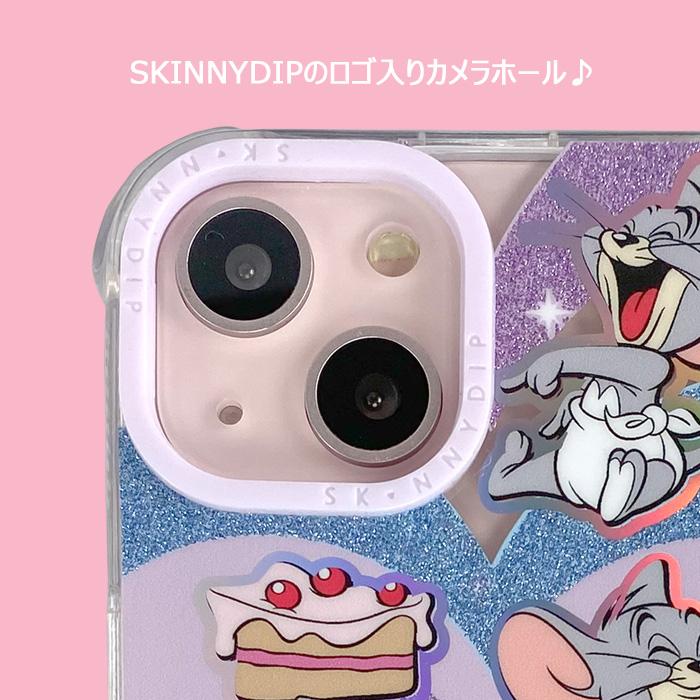 メール便 iPhone13 タフィー x SKINNYDIP TPU クリア ケース カバー スキニーディップ ラメ ホログラム ソフト キャラクター かわいい トムとジェリー ハート｜stars-y｜05