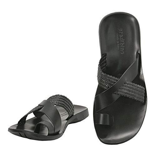 別注限定モデル 編み込みクロスストラップ サムリング レザーサンダル ラバーソール メンズ ブラック革製 イ プレディビーノ 期間セール Riverawesternwear Com