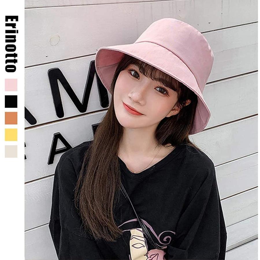 Erinotto 日除け帽子 レディース Uvカット 帽子 日よけ 折りたたみ 日焼け防止 熱中症予防 おしゃれ ハット 旅行用 海 小顔効果 四季通 あすつく