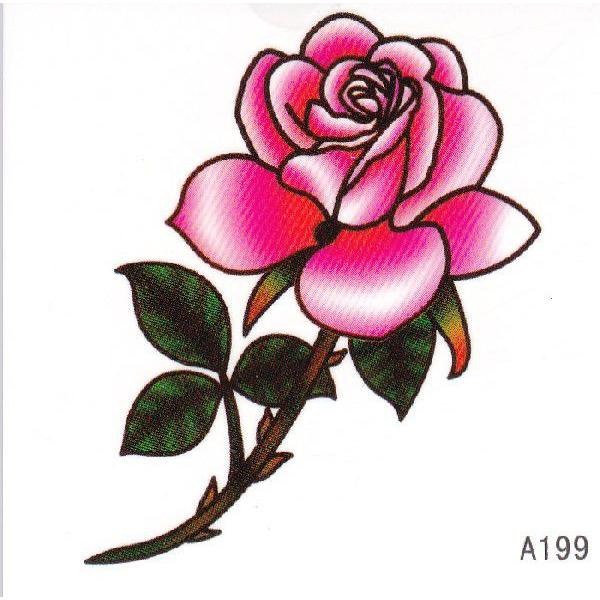 タトゥーシール 薔薇 バラ ローズ 6x6cm ハロウィン 仮装 コスプレ A199 安心の定価販売