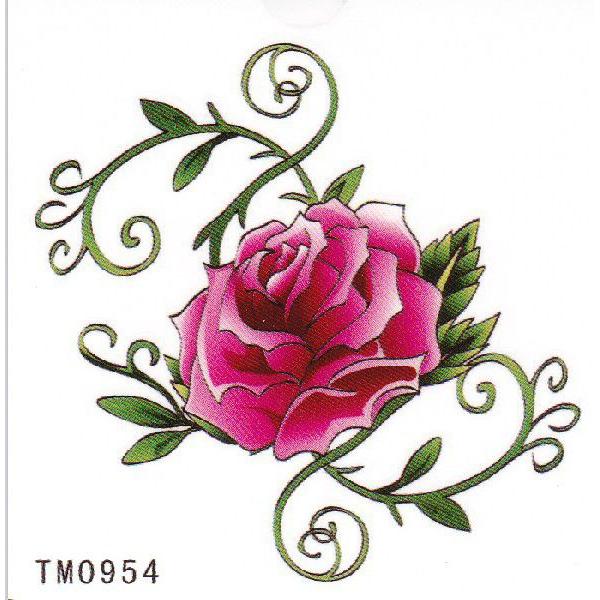 タトゥーシール 薔薇 バラ ローズ 6x6cm ハロウィン 仮装 コスプレ Tm0954 新作販売