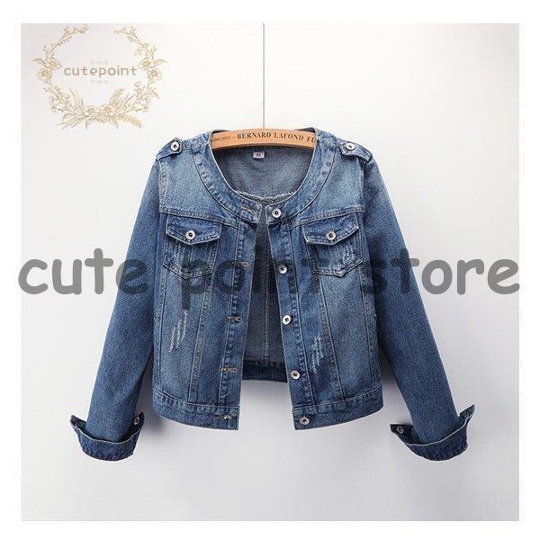 ファッション 超目玉 デニム ジャケット レディース Gジャン ノーカラー アウター ダメージ 綿 ジージャン 長袖 ヴィンテージ風 ショート 秋ジャケット Xya3foiwm7 Ch1construtora Com Br