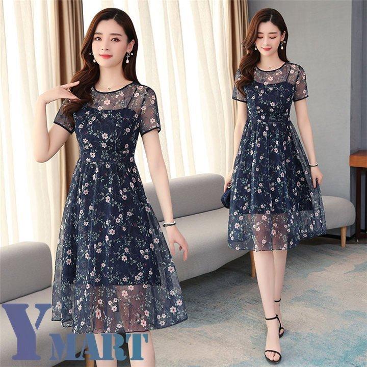 予約受付中 レディース 二次会 花柄ワンピース カジュアル パーティードレス フォーマル シフォンワンピース 通勤 きれいめ 結婚式 ミモレ丈 Ol 半袖 オフィス 夏 パーティドレス サイズ 2xl Garces Org