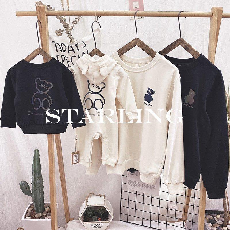 世界的に有名な トップス 親子ペアルック ベビー 親子コーデ 親子 ペアルック 親子お揃い 親子ペアルック ベビー 親子コーデ 赤ちゃん 家族写真 お揃いコーデ トレーナー カバーオール ロンパース 長袖 親子お揃い 秋冬 子供服 お兄弟 姉妹 出産祝い 熊