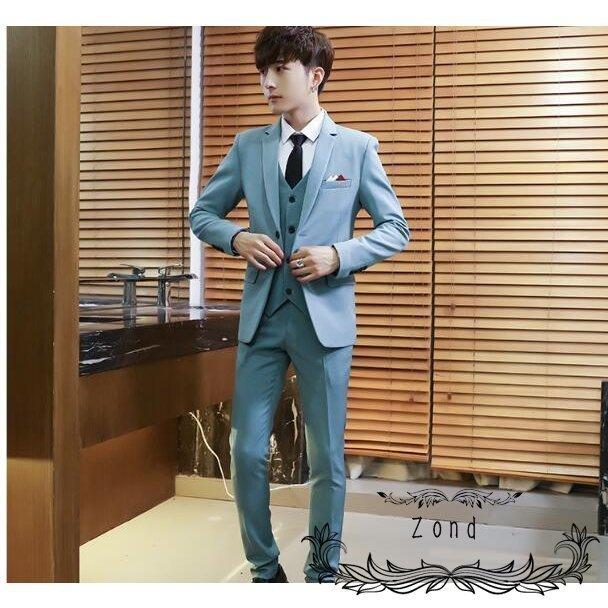 円 人気ブランド 3点セット ジャケット ズボン ベスト 4色入 フォーマル メンズスーツ 細身 韓国風 結婚式 成人式 お洒落 通勤 Ol 面接 宴会