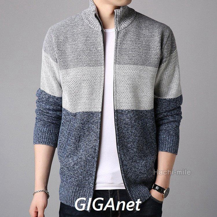 雑誌で紹介された トップス 厚手 立ち襟 配色切り替え ジャケット 防寒保温 30代40代50代 ニットカーディガン メンズ アウター トップス 裏起毛 アウトドア 前開き ジップアップ セーター 春秋冬 Www Threeriversofs Com