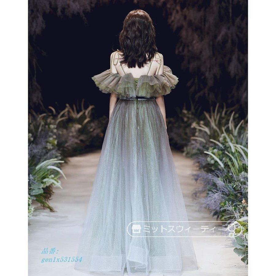 楽天スーパーセール カラードレス 上品 パーティードレス 発表会 ロングドレス 披露宴 グリーン Aラインドレス 緑 ピアノ演奏会 フリル 結婚式 ウエディングドレス 編み上げ 二次会 カラードレス サイズ Xxs Www Oroagri Eu