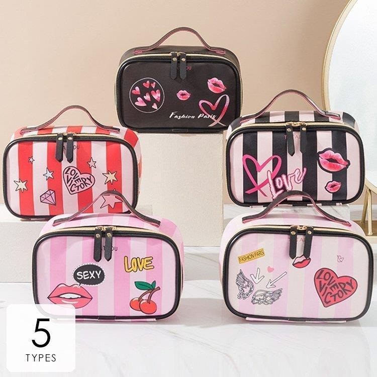 おトク メイクボックス メイク収納 メイク用品 収納ボックスケース 大容量 スクエア 長方形 ファスナー