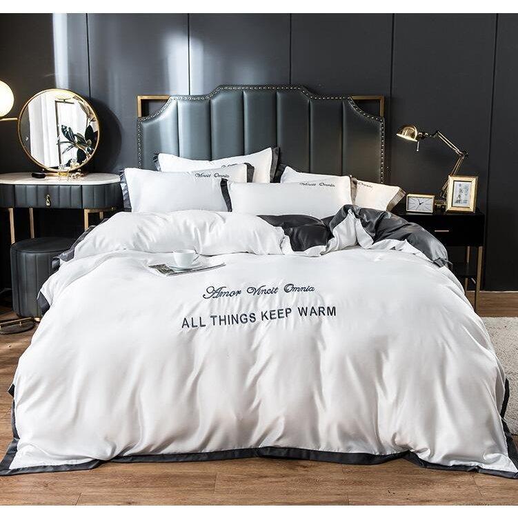 免税 店 安い 布団カバー セット セミダブル ベッドカバー 寝具セット 枕カバー カバー シーツセット おしゃれ シーツ カバー 北欧風 柔らかい 可愛い 接触冷感 春夏 模造シルク 防臭 防ダニ 洗える 4点セット セミダブル G1ye05 Star3 激安買取東京