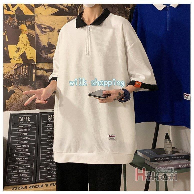 生まれのブランドで Tシャツ カットソー Tシャツ 襟付きtシャツ メンズ ユニセックス トップス 7分袖 Tシャツ 襟付きtシャツ メンズ レディース ハーフジップ 七分袖 プルオーバー ビッグシルエット 無地 ゆったり ファッション 父の日 プレゼント Www Threeriversofs Com