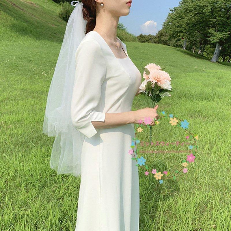 レディースファッション 陰山織物謹製 ウエディングドレス カジュアル ナチュラル 安い 花嫁 ドレス ウェディングドレス ワンピース ビーチフォト後撮り ブライダル 袖あり ａライン 二次会 Fldi0s3tyb Wrestlesquare Com