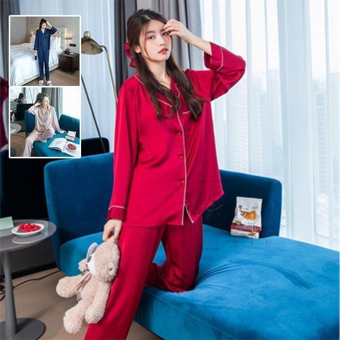 とっておきし福袋 長袖 人気 春夏秋 前開き レディース パジャマ ルームウェア 可愛い 韓国風 体型カバー 部屋着 寝間着 シャツパジャマ 長ズボン 2点セット 寝巻き パジャマ サイズ M