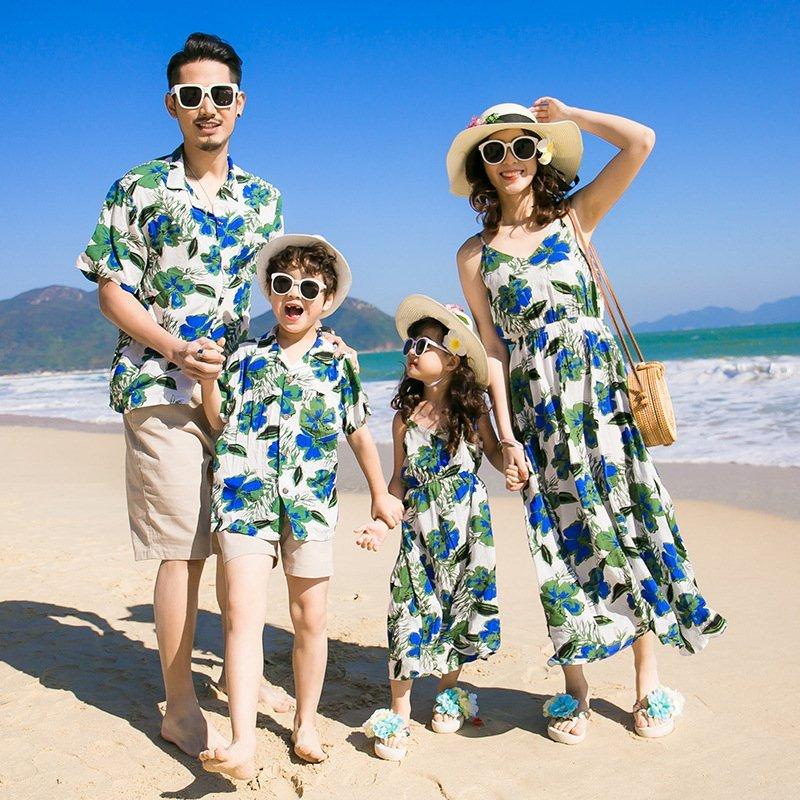 ファッション ご注意ください アロハシャツ メンズ キッズ 親子 リンク コーデ 親子 ペアルック 親子お揃い 母の日 親子ペア カップル服 花柄リゾートワンピース 上下セットアップ 夏 海 Fwbwaddjws Autoptrack Com