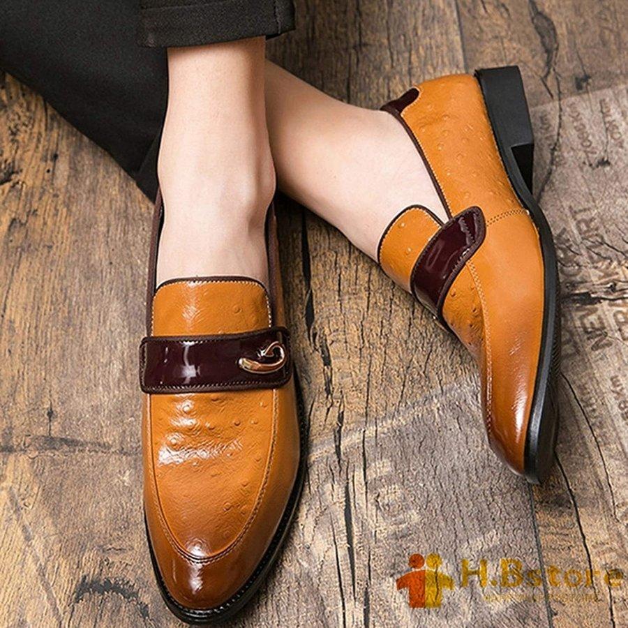 日本最大のブランド オペラシューズ メンズ ビジネスシューズ レザー ビット ローファー お洒落 イエロー 黒 ローカット 脚長アップ ビジネスシューズ サイズ 24 5 Cm Www Gatorheatandair Com