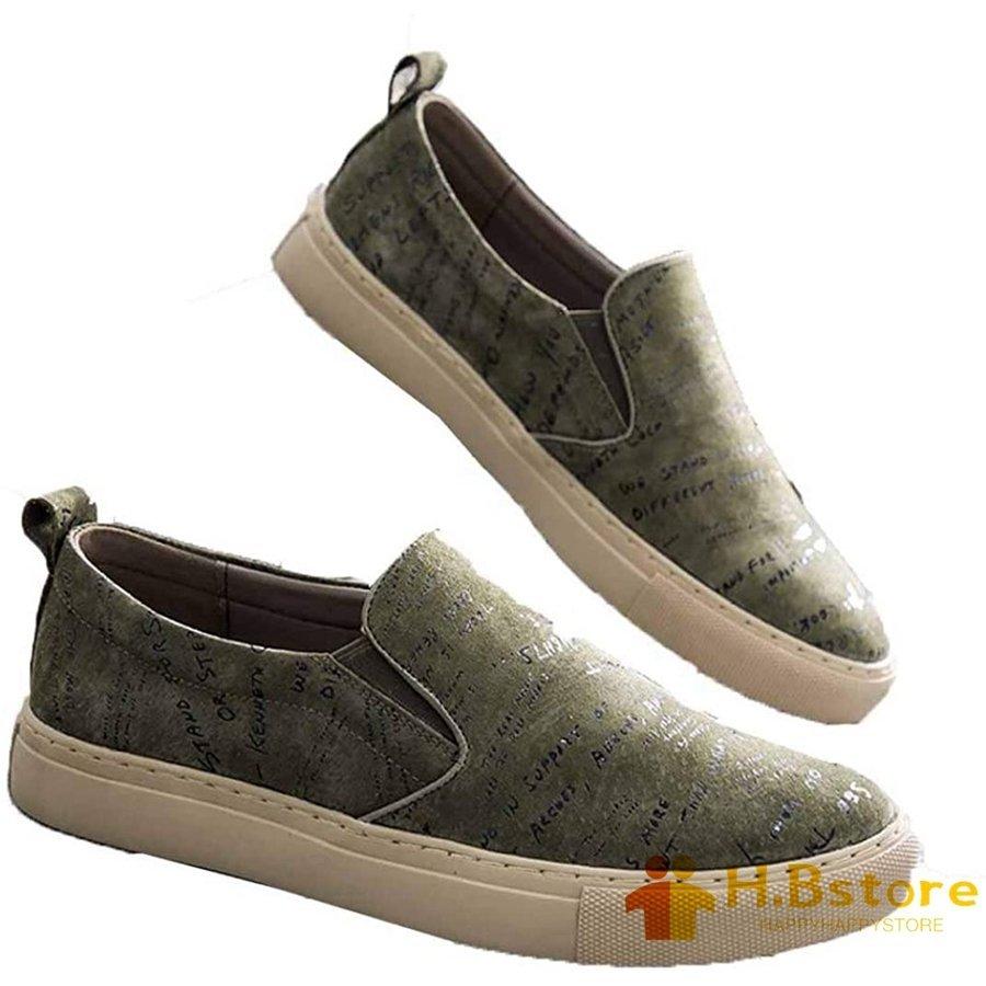 スリッポン メンズ スエード メンズ スニーカー 英字柄 カジュアルシューズ 軽量 防滑 ビジネスシューズ ローカット スエード F1n