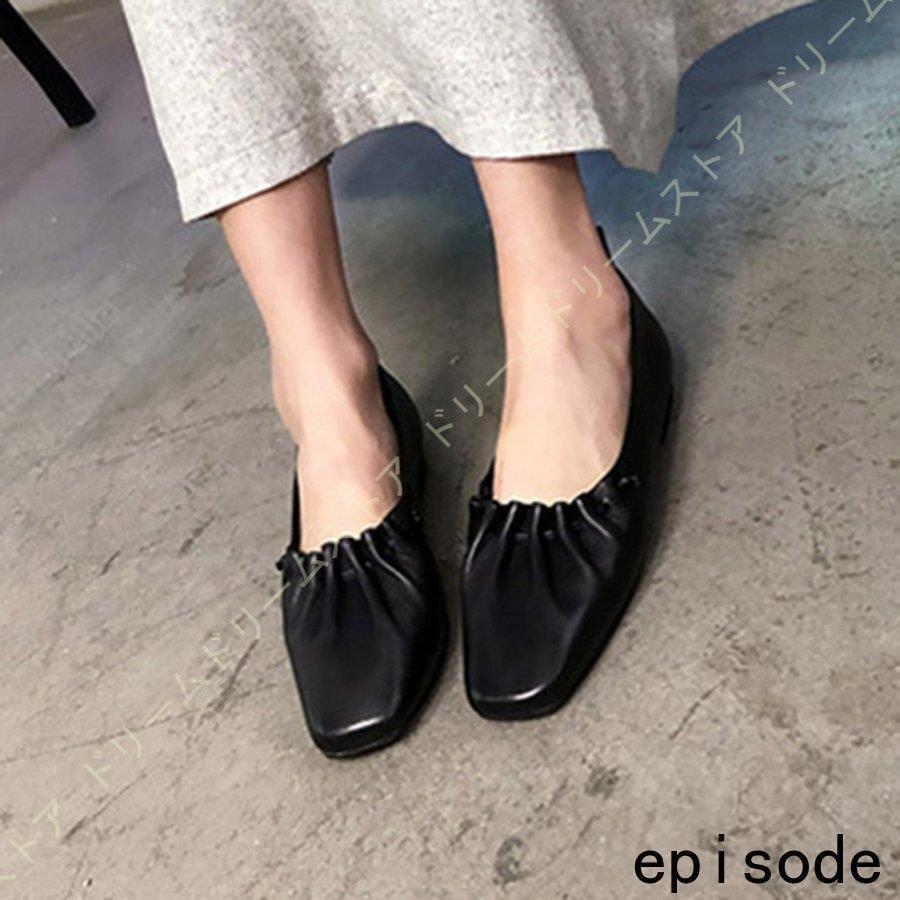 激安通販の新品送無 ぺたんこ靴 脱げない バレエパンプス シューズ 痛くない レディース 美脚 レディース 幅広 バレエパンプス 本革 おしゃれ パンプス 軽量 シンプル スクエアトゥ ローヒール フラットシューズ B2a Starストア 大感謝祭特価