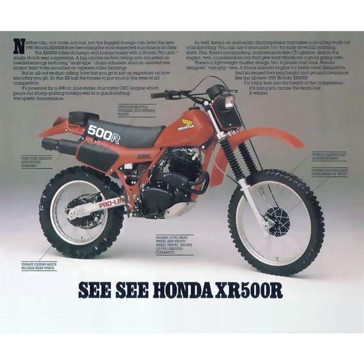 DC PLASTICS 1981 HONDA XR200R/XR250R/XR500Rデカールセット