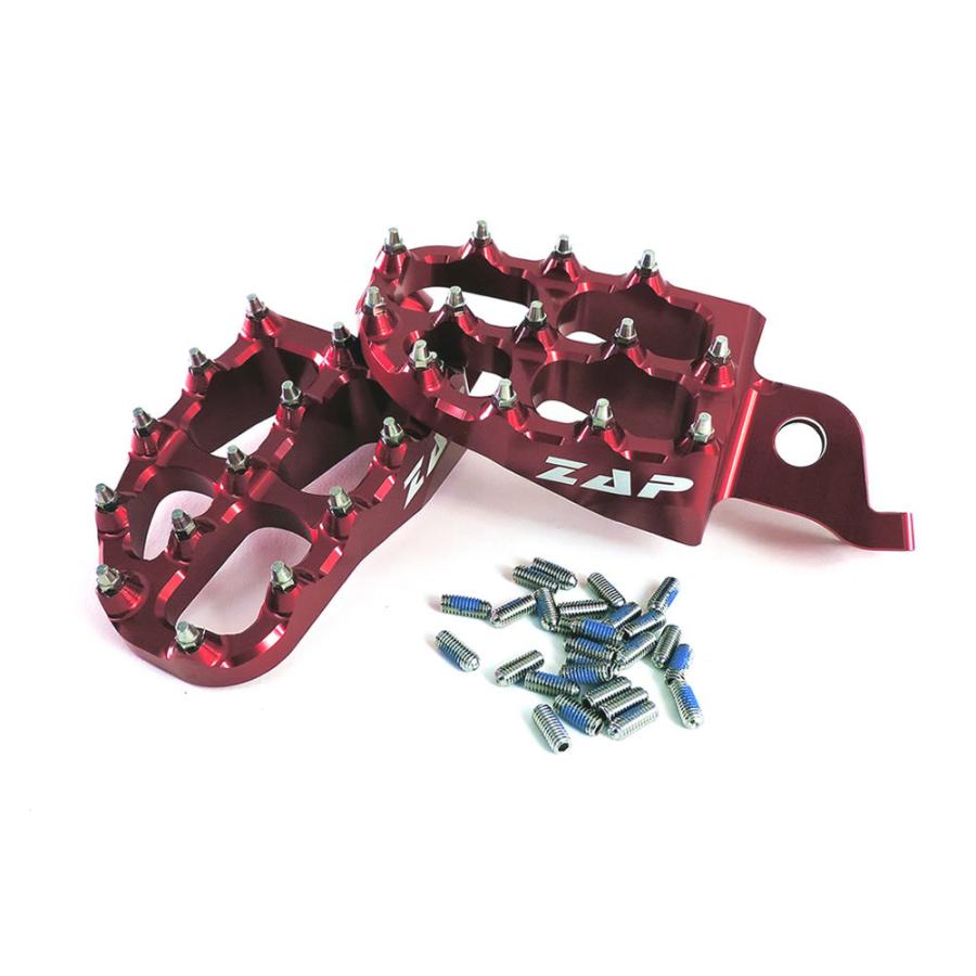 ZAPTECHNIX E-PEGアルミワイドステップKAWASAKI KX250FKX450Fレッド