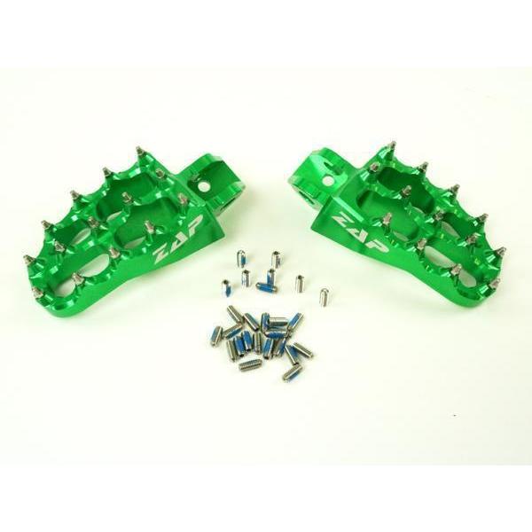 KAWASAKI KX85/KX65 ZAPTECHNIX E-PEGアルミワイドステップグリーン