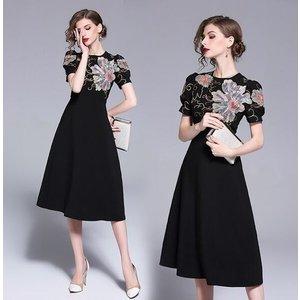 パーティードレス 結婚式 ワンピース 代 30代 ワンピース 花柄刺繍 ウェディングドレス 二次会 花嫁 ブライズメイド ミモレ丈 入学式 演奏会用 エンパイア 短納期 s Gd Uyoush6358b パーティードレス 結婚式 ワンピース 代 30代 ワンピース 花柄